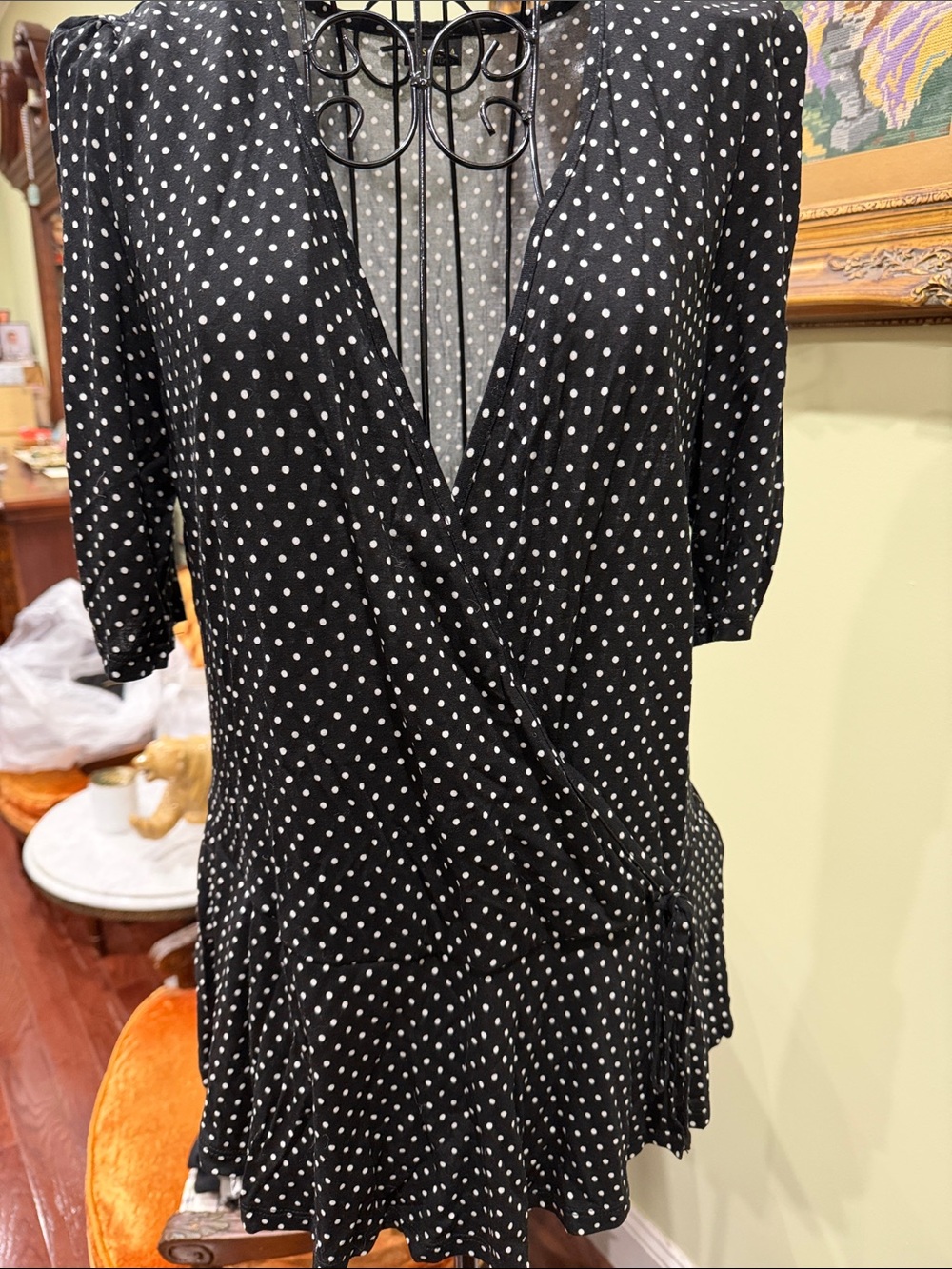 Lascana for Venus Black Polka Dot Wrap Dress - Classic Women's Style